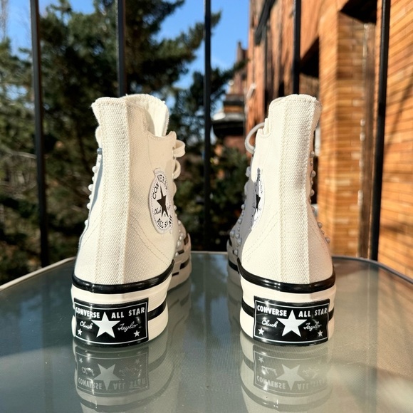 New Converse Chuck 70 Plus High Gems Pearl Platform Sneaker White Womens 8.5 - Picture 7 of 9